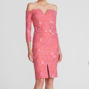 NWT Theia 3/4 Sleeve off the shoulder dress